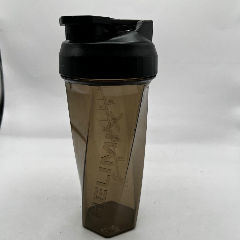 Helimix Vortex Shaker Bottle 20oz Smoke Grey Black Protein Mixer Made in USA